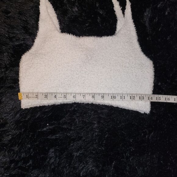 White Fuzzy Crop Top - Picture 4 of 5